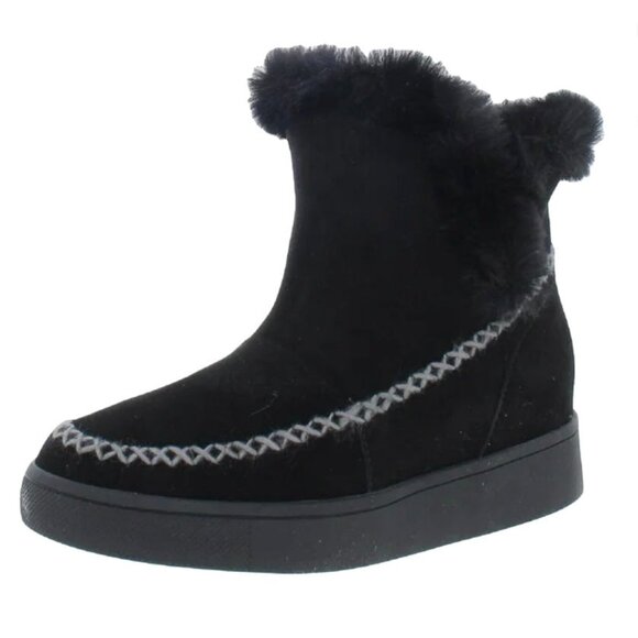 AQUA COLLEGE ANKA Women's Waterproof Wedge Heels Winter Booties Black Size 10 - Picture 1 of 7